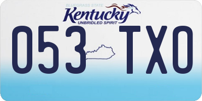 KY license plate 053TXO