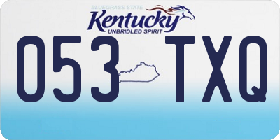 KY license plate 053TXQ