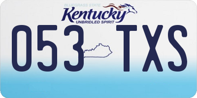 KY license plate 053TXS