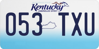 KY license plate 053TXU