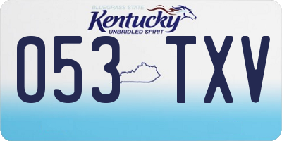KY license plate 053TXV