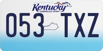 KY license plate 053TXZ