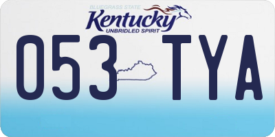 KY license plate 053TYA