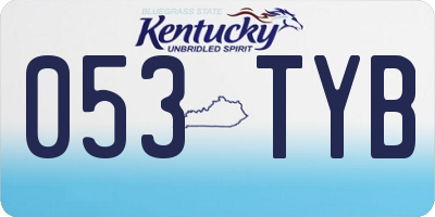 KY license plate 053TYB