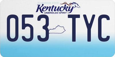 KY license plate 053TYC