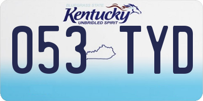 KY license plate 053TYD
