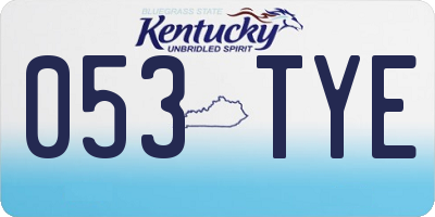 KY license plate 053TYE