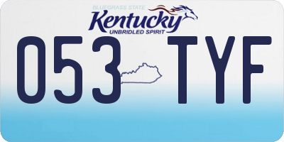 KY license plate 053TYF