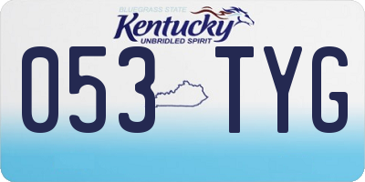 KY license plate 053TYG