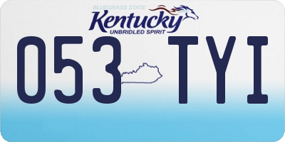 KY license plate 053TYI