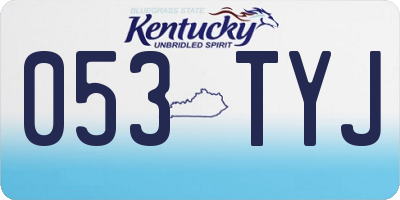 KY license plate 053TYJ
