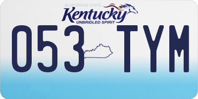 KY license plate 053TYM