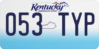 KY license plate 053TYP
