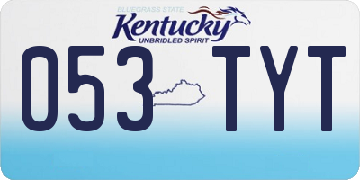 KY license plate 053TYT