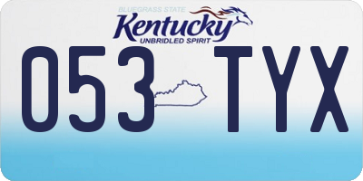 KY license plate 053TYX