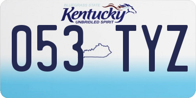 KY license plate 053TYZ