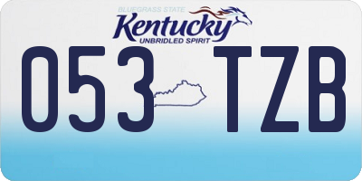 KY license plate 053TZB
