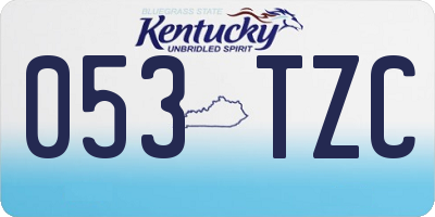 KY license plate 053TZC