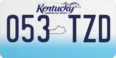 KY license plate 053TZD