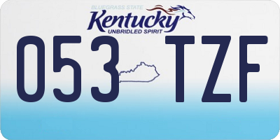 KY license plate 053TZF