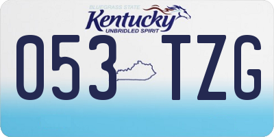KY license plate 053TZG