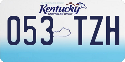 KY license plate 053TZH