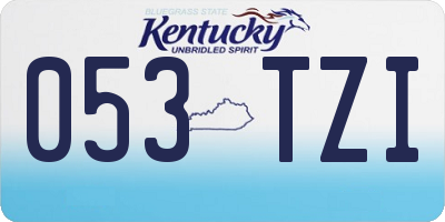 KY license plate 053TZI