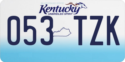 KY license plate 053TZK