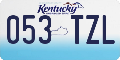 KY license plate 053TZL