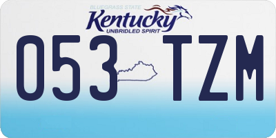 KY license plate 053TZM
