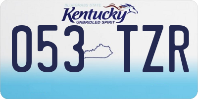 KY license plate 053TZR