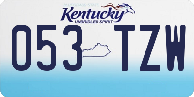 KY license plate 053TZW