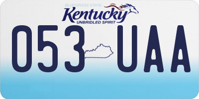 KY license plate 053UAA