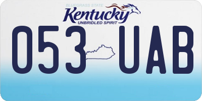 KY license plate 053UAB