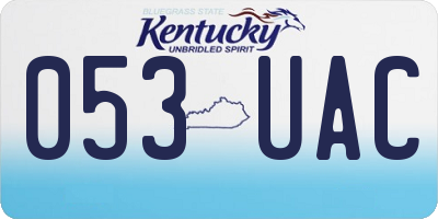 KY license plate 053UAC