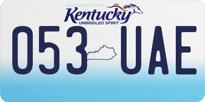 KY license plate 053UAE