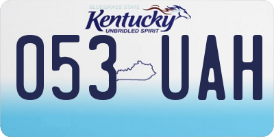 KY license plate 053UAH