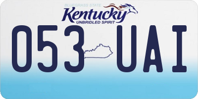 KY license plate 053UAI