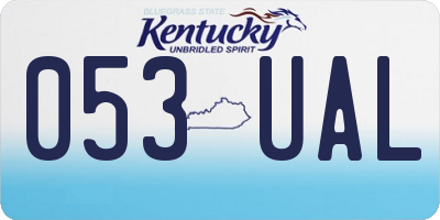 KY license plate 053UAL