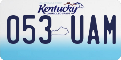KY license plate 053UAM