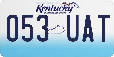 KY license plate 053UAT