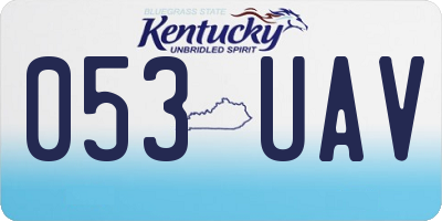 KY license plate 053UAV