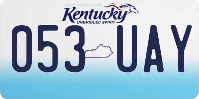 KY license plate 053UAY