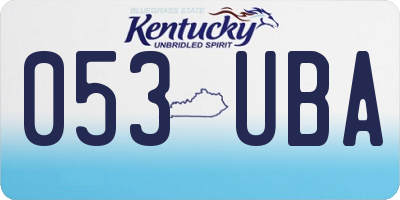 KY license plate 053UBA