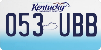 KY license plate 053UBB