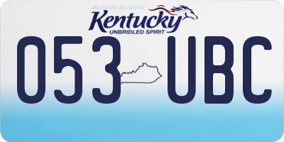 KY license plate 053UBC
