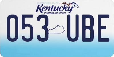 KY license plate 053UBE