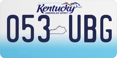 KY license plate 053UBG
