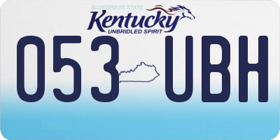 KY license plate 053UBH