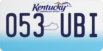 KY license plate 053UBI
